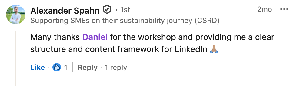 Testimonial from Alexander