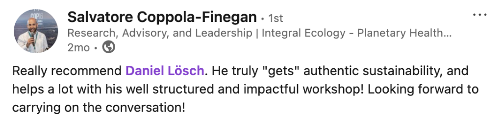 Testimonial from Salvatore